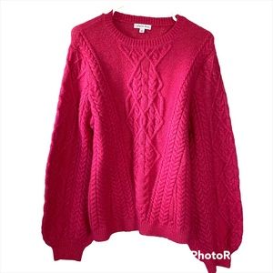 Ophelia Roe Womens Long Sleeve Pink Sweater